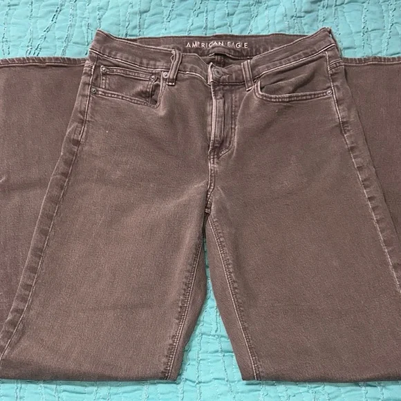 American Eagle sz 8 long Brown Denim Jeans EUC - Picture 2 of 6